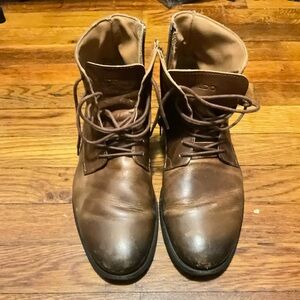 Men's Brown Leather Boots Size 9